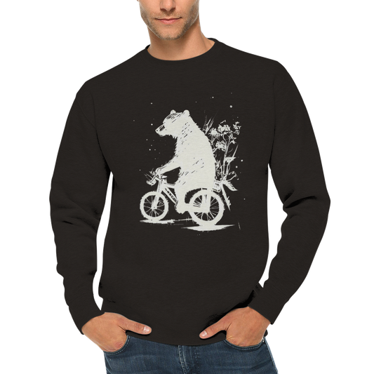 Bear Riding a Bike Premium Unisex Crewneck Sweatshirt