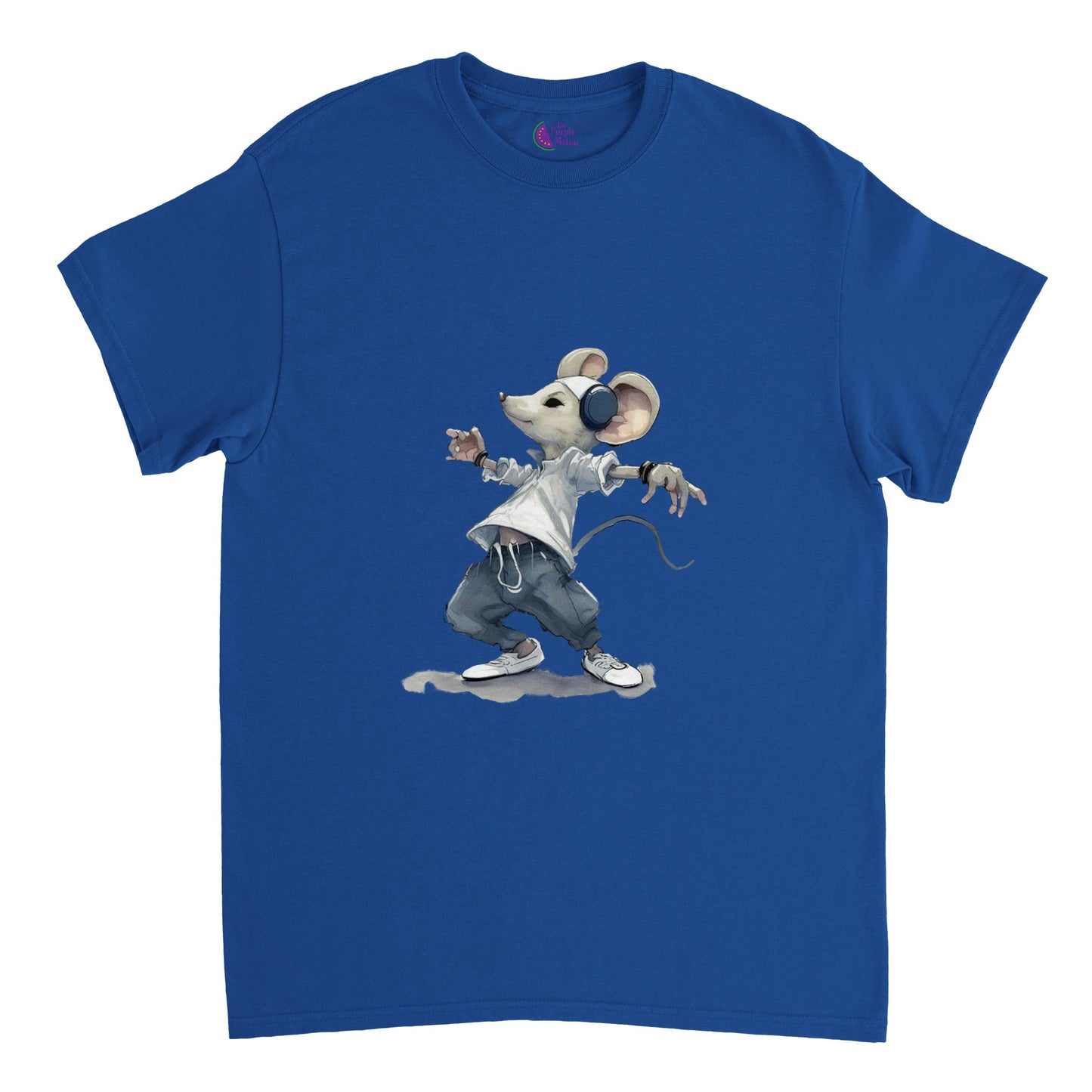 Royal Blue t-shirt with a hip hop mouse print