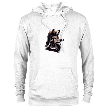 Bear Riding a Motor Scooter Premium Unisex Pullover Hoodie