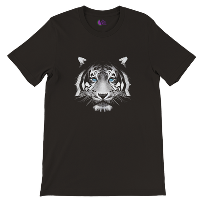 black t-shirt with a tiger print