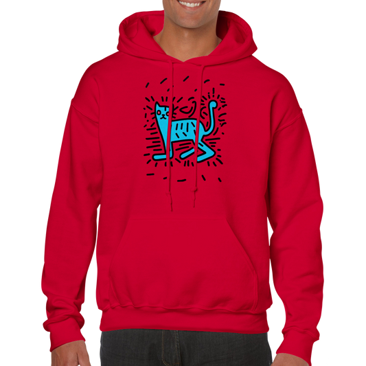 Pop Art Cat Print Classic Unisex Pullover Hoodie.