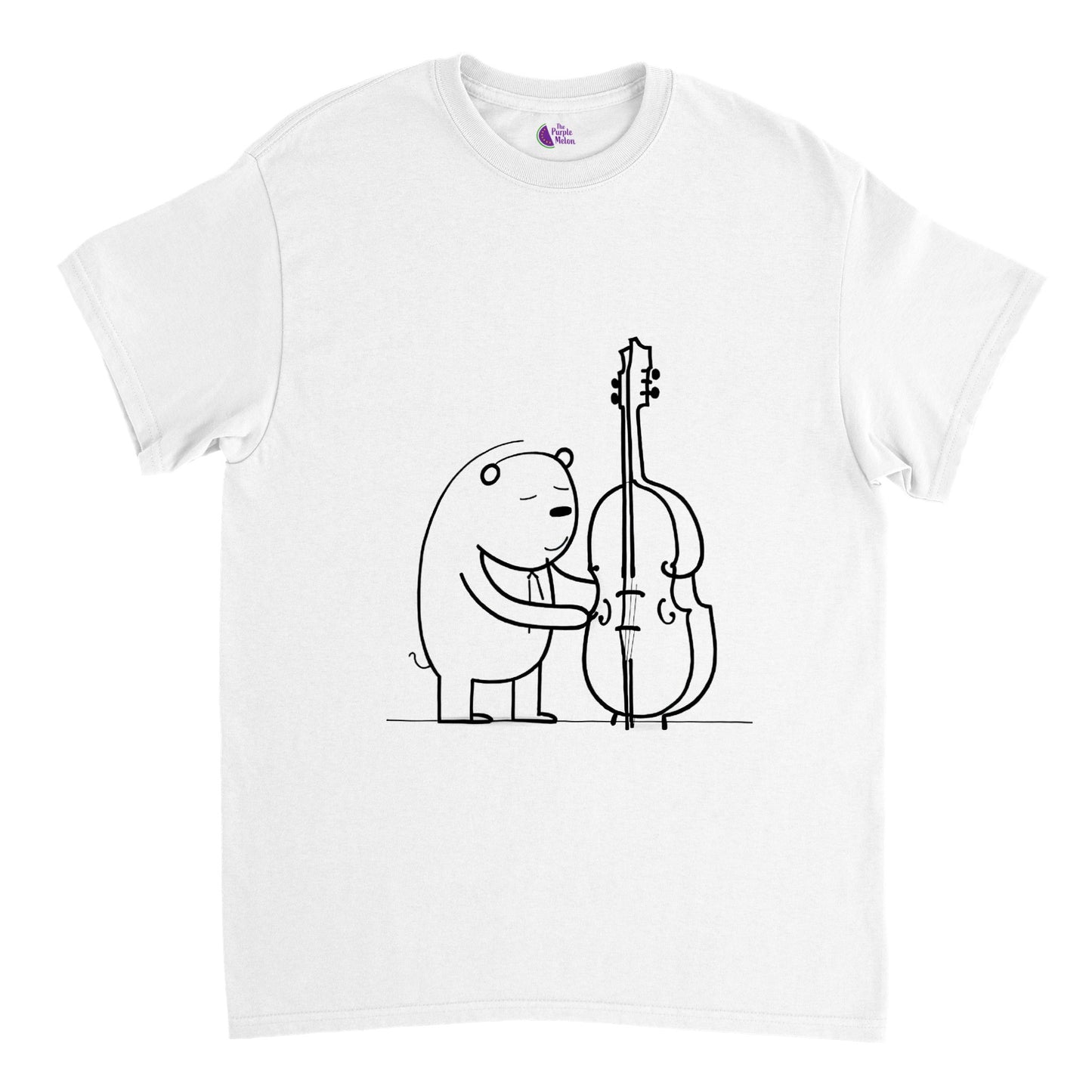 Bear playing double bass Heavyweight Unisex Crewneck T-shirt