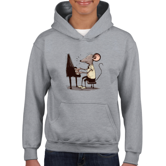 Rat Playing the Piano Classic Kids Pullover Hoodie