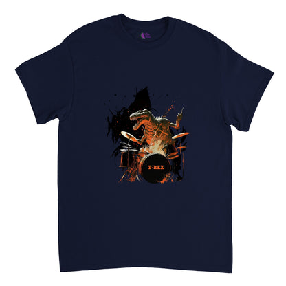 T-Rex Playing some Burning Drums Heavyweight Unisex Crewneck T-shirt