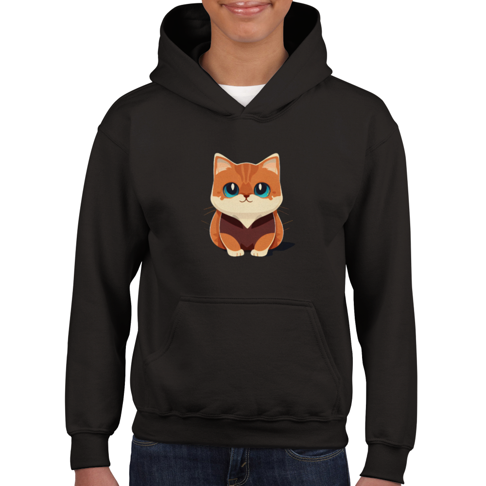 Cute Munchkin Kitten Print Classic Kids Pullover Hoodie