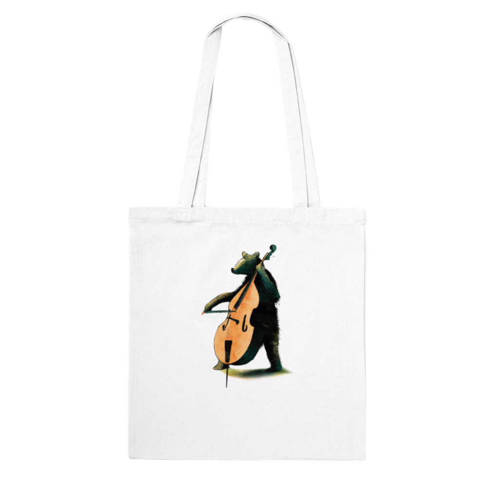Bear Playing Double Bass Classic Tote Bag