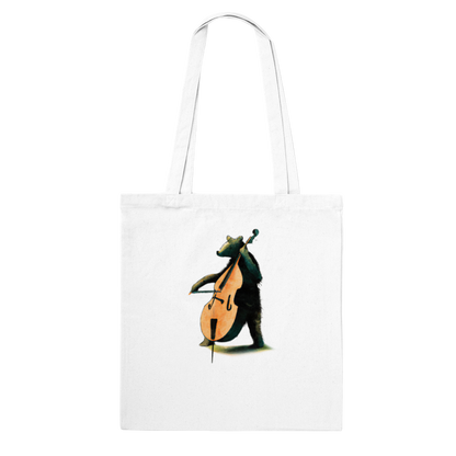 Bear Playing Double Bass Classic Tote Bag