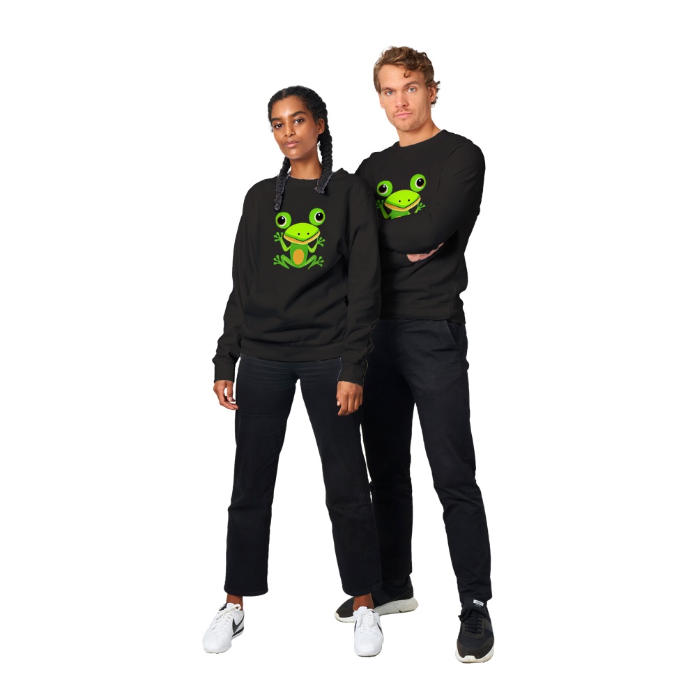 Cute Frog Print Premium Unisex Crewneck Sweatshirt