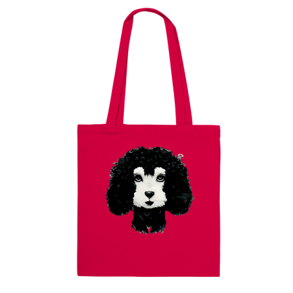 Black and White Poodle Print Classic Tote Bag