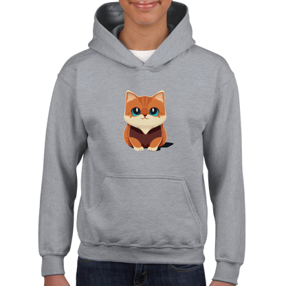 Cute Munchkin Kitten Print Classic Kids Pullover Hoodie