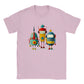 Pink kids t-shirt with 3 retro robots