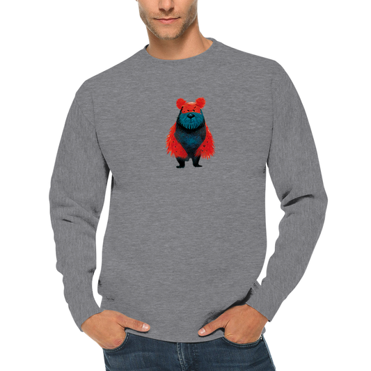 Cute Cartoon Bear Print Premium Unisex Crewneck Sweatshirt.