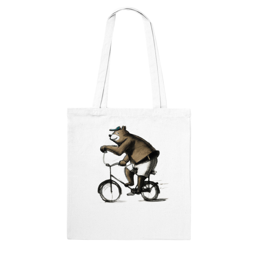 Bear Riding a Bike Wearing Shorts Classic Tote Bag