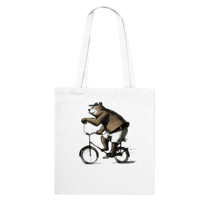 Bear Riding a Bike Wearing Shorts Classic Tote Bag