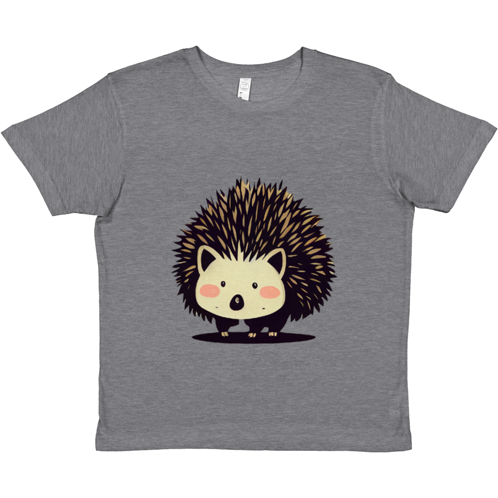 Kids grey t-shirt with cute hedgehog print