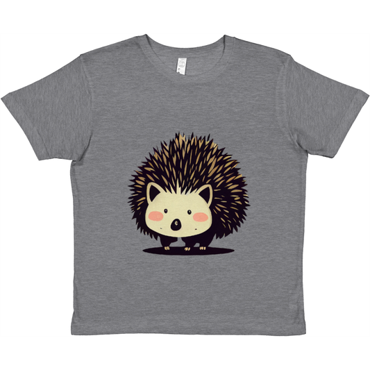 Kids grey t-shirt with cute hedgehog print