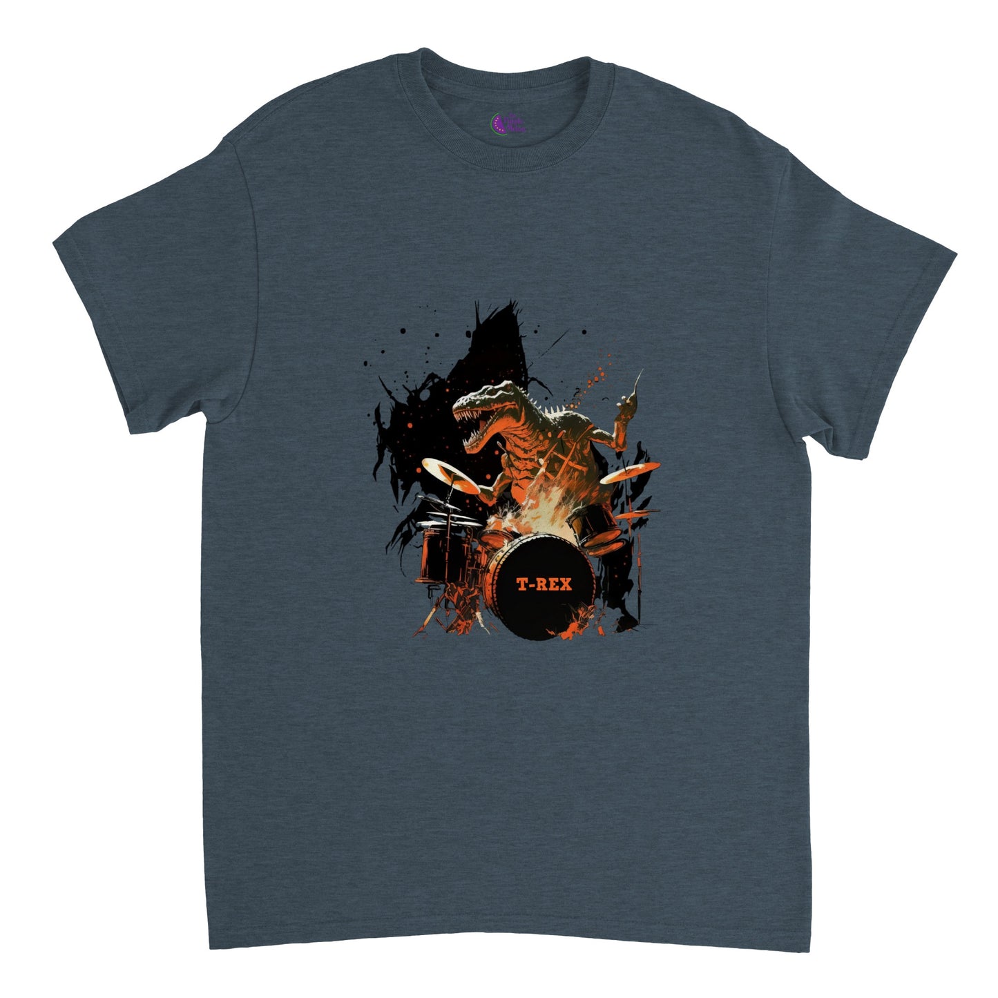 T-Rex Playing some Burning Drums Heavyweight Unisex Crewneck T-shirt