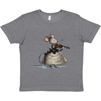 Mouse in Ball Gown Playing the Violin Premium Kids Crewneck T-shirt