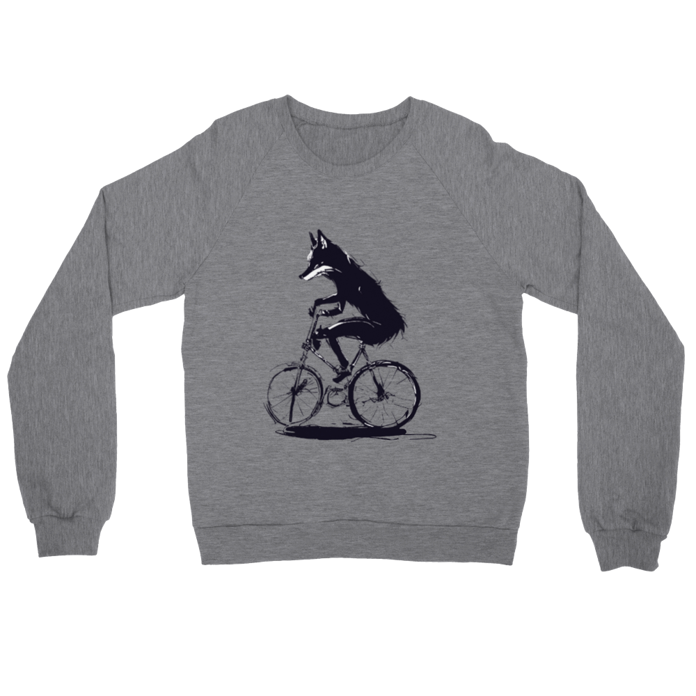 Fox Riding a Bike Premium Unisex Crewneck Sweatshirt