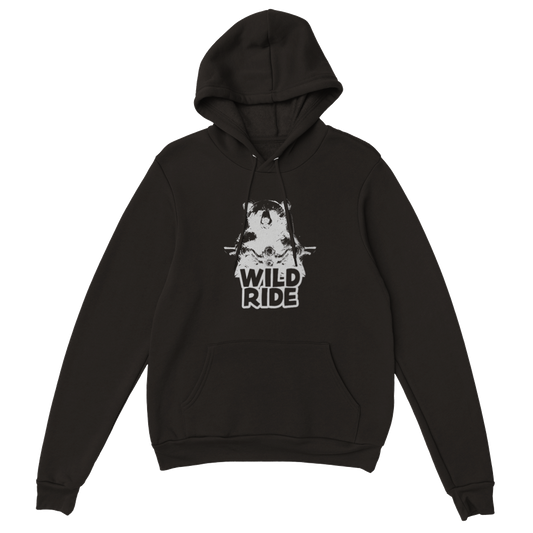 Wild Ride Bear Riding a Motorcycle Premium Unisex Pullover Hoodie