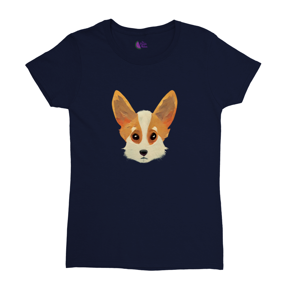 Get Ready to Fall in Love: Cute Corgi Dog Print Heavyweight Women's Crewneck T-Shirt