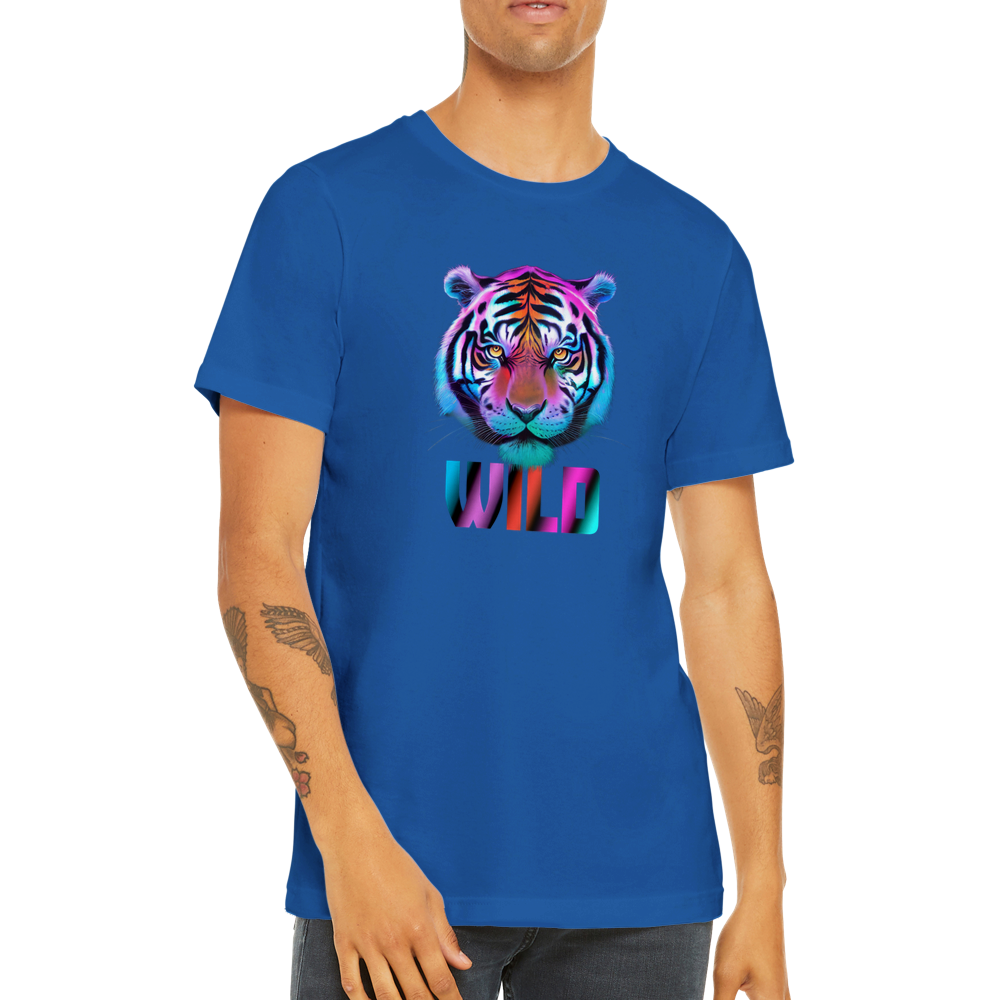 Wild Spectral Tiger Print Premium Unisex Crewneck T-shirt