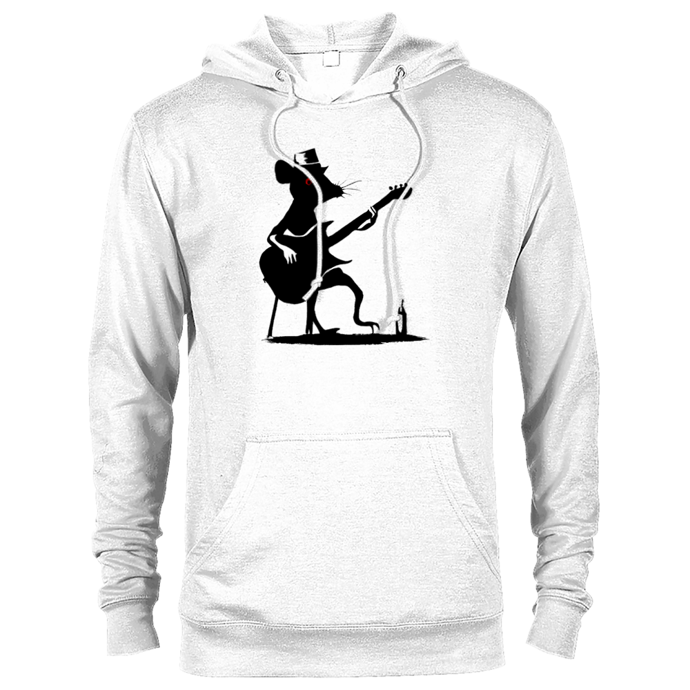 Rat Playing the Guitar Sitting on a Stool Premium Unisex Pullover Hoodie