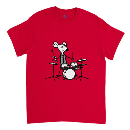 Drumming Mouse Heavyweight Unisex Crewneck T-Shirt: Express Your Musical Passion!
